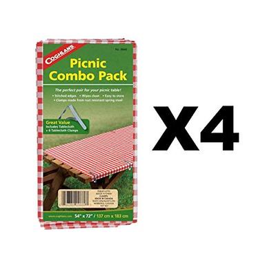 Coghlan's Picnic Combo Pack 54"x72" Tablecloth +6 Spring Steel Clamps (4-Pack)