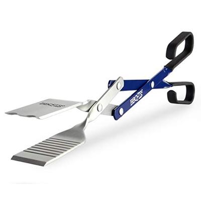 BBQCroc 3 in 1 Barbecue Tool 18-inch - Extra Light and Long Tongs, Spatula and Grill Scraper (Blue)