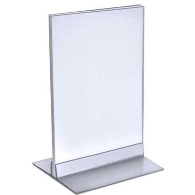 Azar Displays 102733 5.5-Inch by 8.5-Inch Vertical or Horizontal T-Strip Acrylic Sign Holder, 10-Pac
