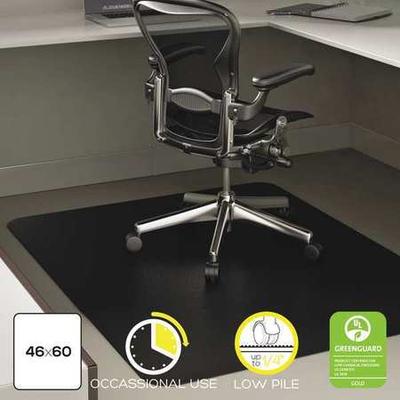 DEFLECTO CM11442FBLK Chair Mat 46"x60", Rectangular Shape, Black, for Carpet