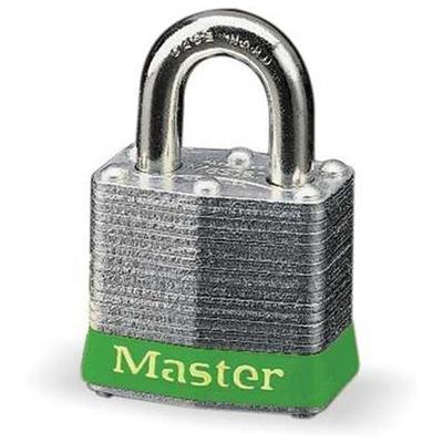 Master Lock 3GRN Lockout Padlock, Steel, Green, 2 Keys