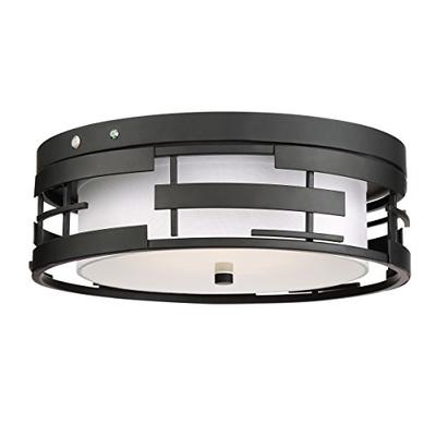 Nuvo Lighting 60/6434 Lansing - 3 Light Flush with White Fabric Shade & Opal Diffuser Shade and Opal