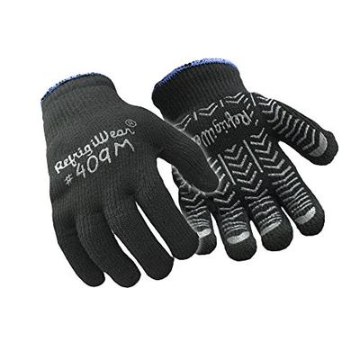 RefrigiWear Heavyweight PVC Palm Coated Herringbone Grip Knit Work Gloves, Pack of 12 Pairs (Black,