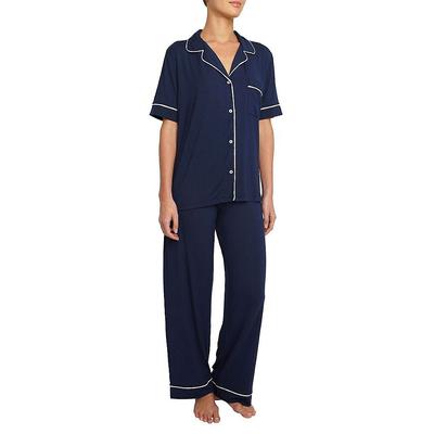 Eberjey Gisele Short Sleeve and Pant PJ Set (Navy/Ivory M) Model: PJ1018Z