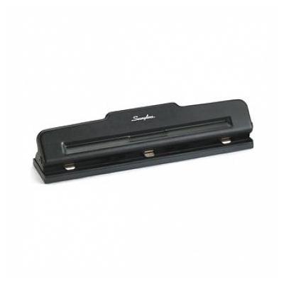 Swingline 10-sheet Desktop Three-hole Adjustable Punch, 9/32 Holes, Black