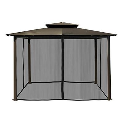 Paragon Outdoor GZ584EGK 10 x 12 ft. Santa Fe Gazebo with Mosquito Netting (Grey Canopy)