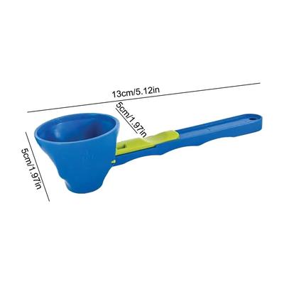Measuring Scoop With Funnel Perfect For Coffee, Protein Powder, And Dry Goods blue
