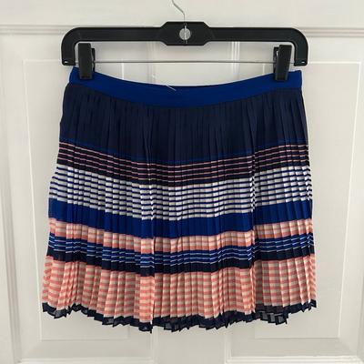 American Eagle Outfitters Skirts | American Eagle Outfitters Women's Size 0 Accordion Pleat Mini Skirt Lined Sho | Color: Blue/White | Size: 0