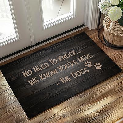 Funny Dog Lover Doormat Visual Trap Floor Mat Non Slip Wood Style Design for Doorway Entryway Bathroom Kitchen Indoor Outdoor Diatomaceous Earth Quick Dry Absorbent 20 x 31 inch